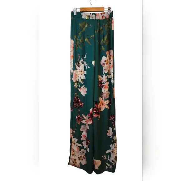 boohoo Chic Floral Wide-Leg Pants Size 4 Colorful Breezy Boho Core - Picture 5 of 12